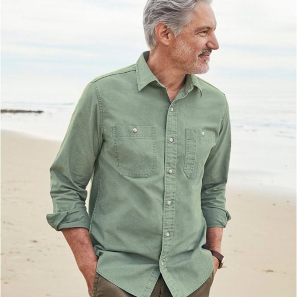 L.L. Bean Other - L.L.Bean Men's Slightly Fitted Sunwashed Canvas Button Down Shirt Size Med